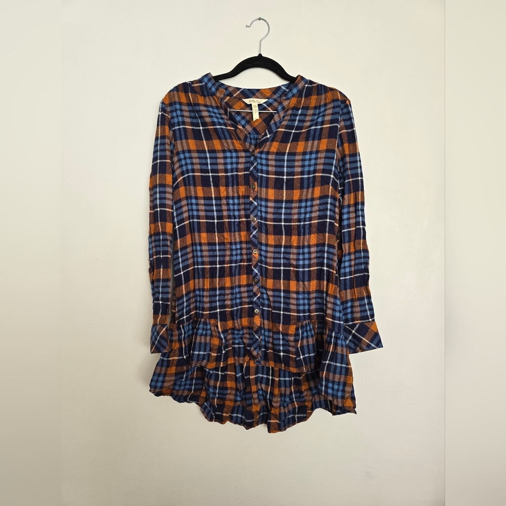 Matilda Jene Plaid Flannel Button Down Tunic